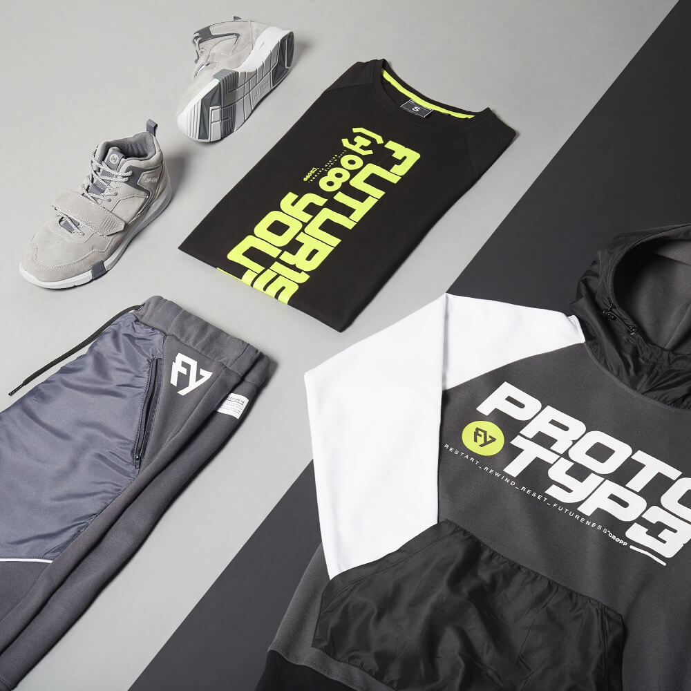 flat lay photography of Cropp clothes from Prototype line
