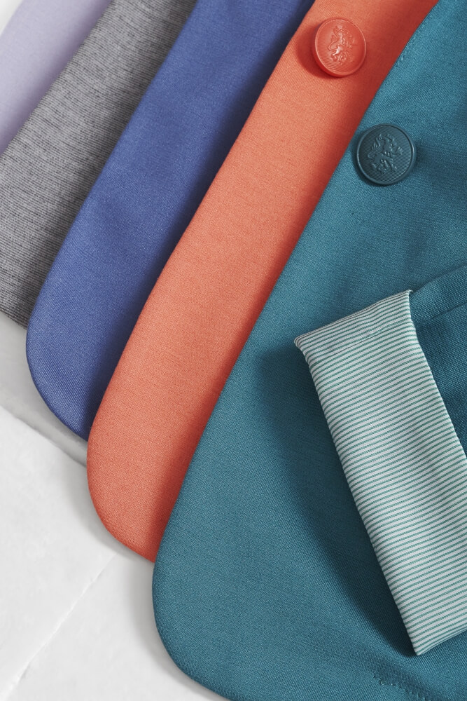 detail shot of various colors of the same model of House coat