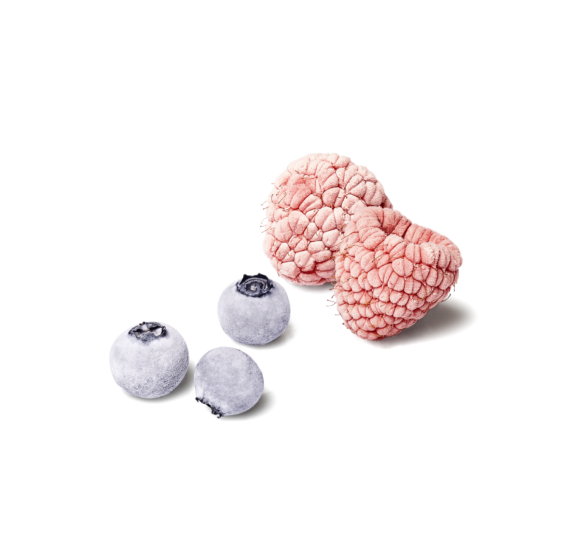 packshot photoshoot of frozen berries