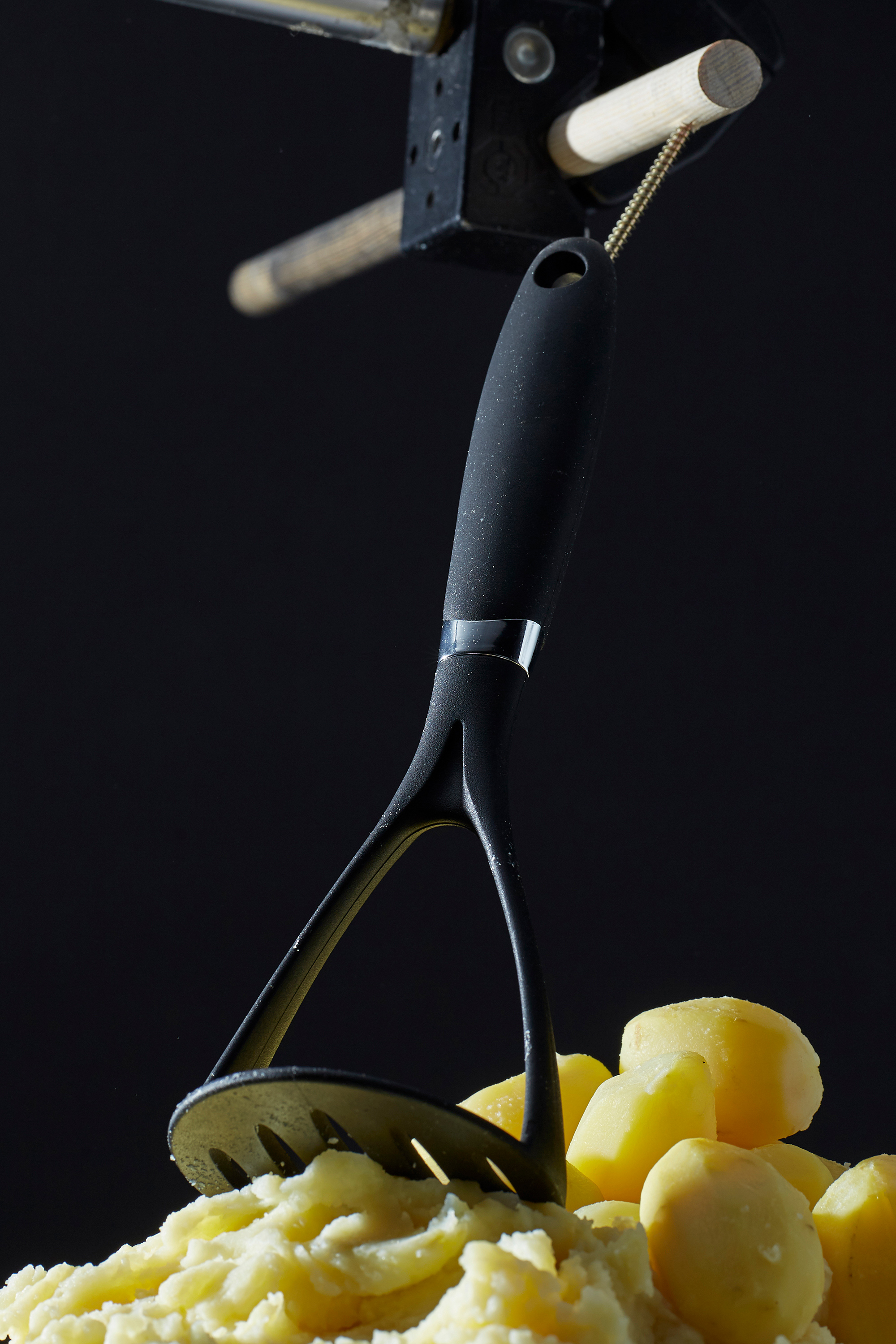 backstage photo showing how the kitchen accessory was set for the shoot