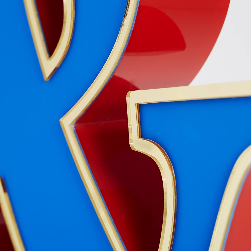 detail shot of a letter light coffer
